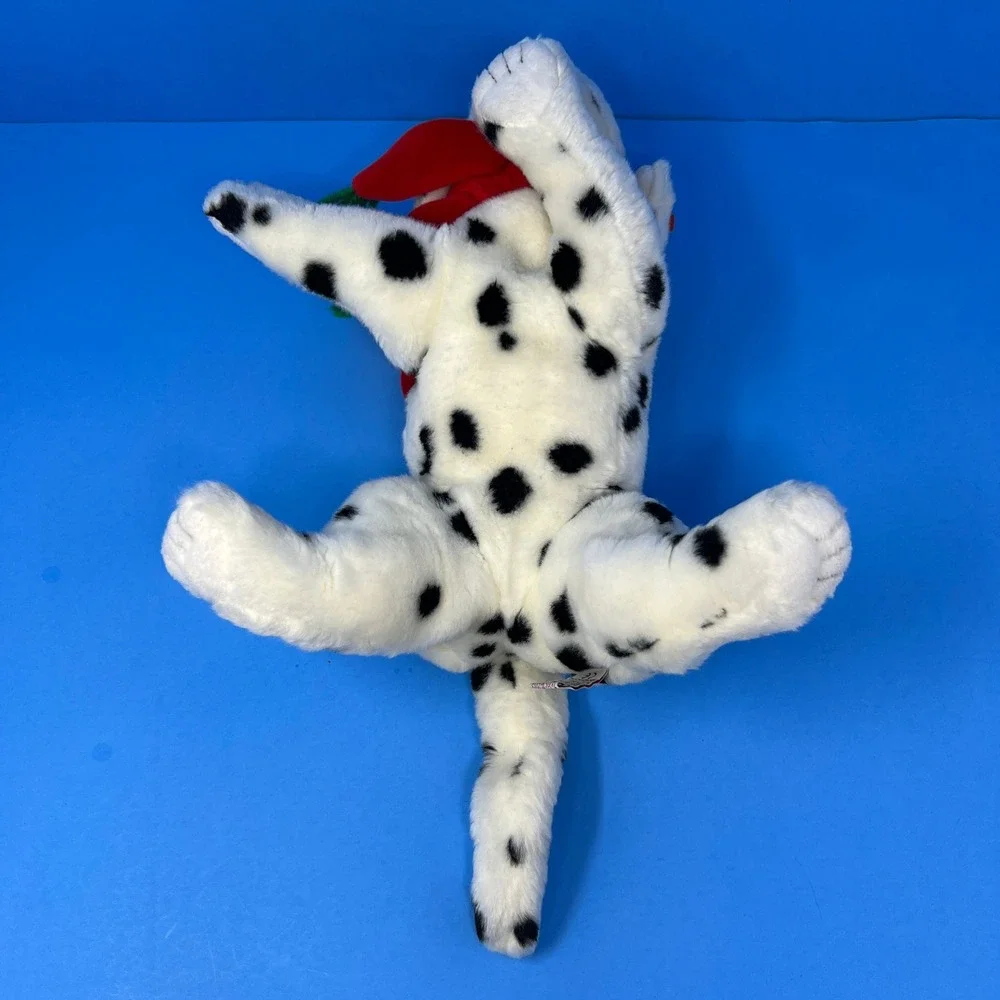 Ty‎ Beanie Buddies Dalmatian 12 Inch White Black Christmas Santa Hat Scarf Dog